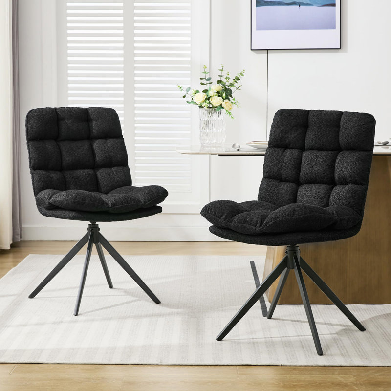 Gennadiy 55 cm H Upholstered Dining Chair, Black