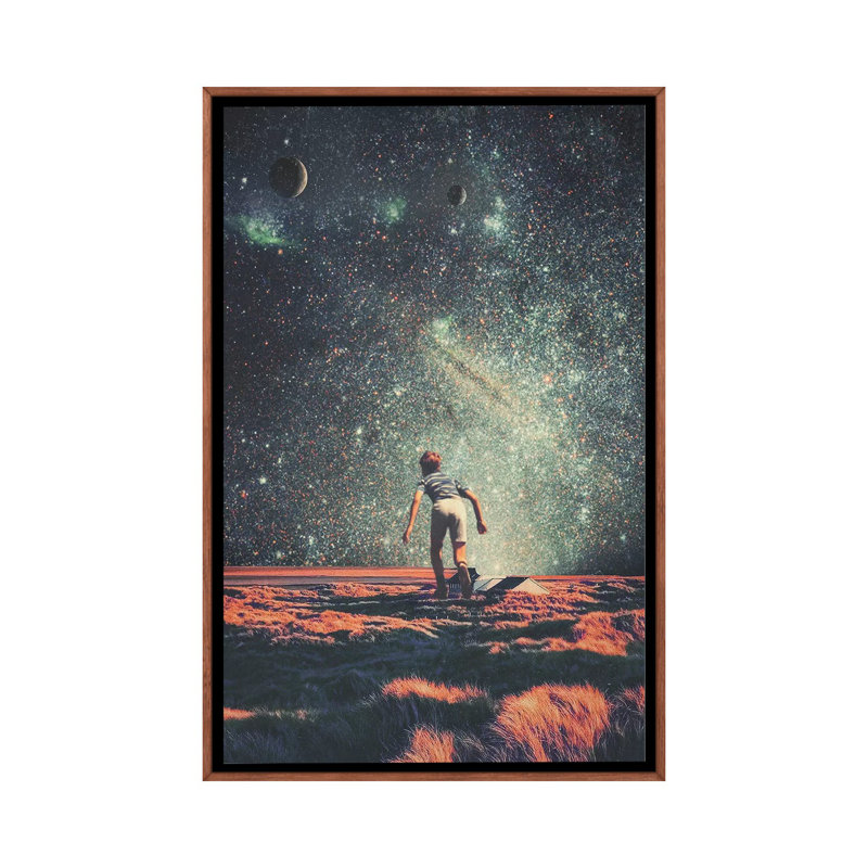 « Nostalgia » par Frank Moth-impression, Pas de tapis, H 26 po x l 18 po x 1,5 po, Toile avec cadre en bois brun classique