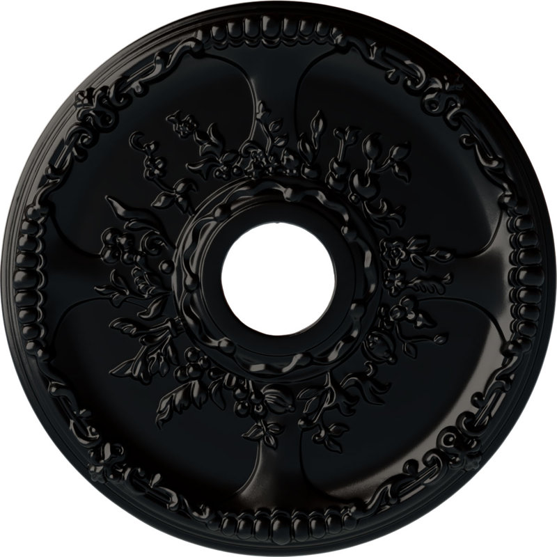 Endurathane Richmond Ceiling Medallion, 18"OD x 1 3/8"P (Fits Canopies up to 2 5/8"), Hand-Painted Stone Hearth Crackle Finish