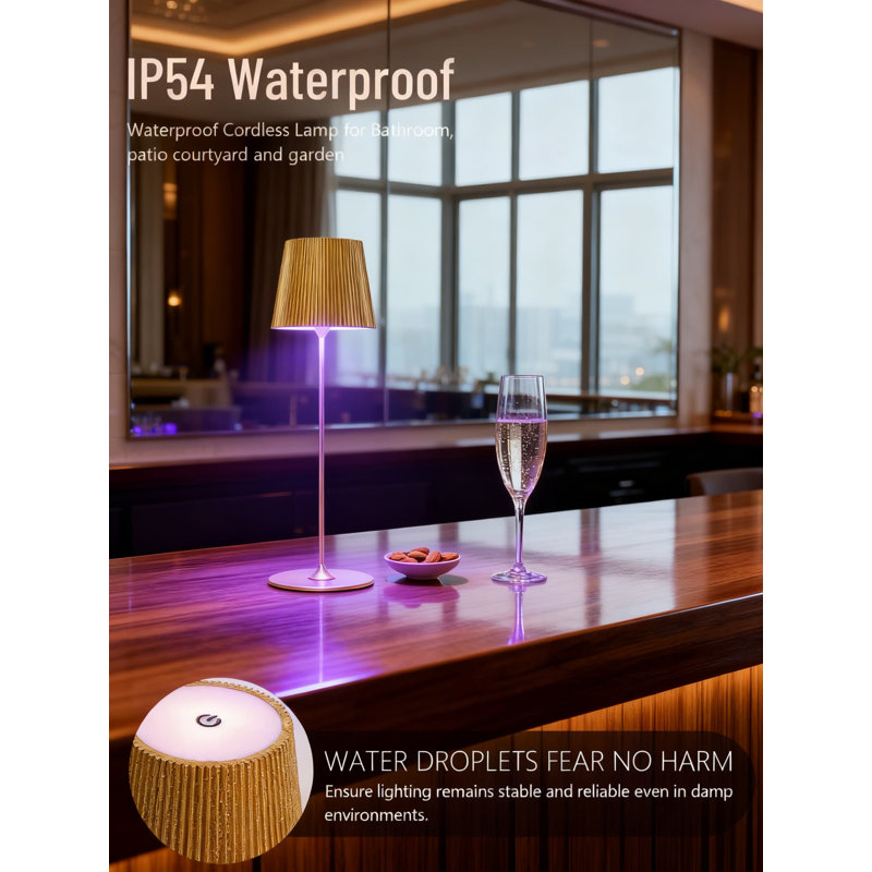 Lampe de table sans fil avec éclairage à DEL RVB, pile rechargeable de 5000 mah, télécommande tactile et de bureau, lampe de bureau portable pour une utilisation intérieure et extérieure