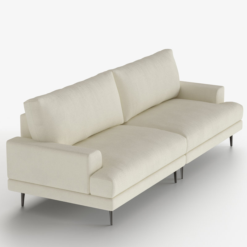 Canapé de salon moderne et confortable de 86,61 pouces avec 3 coussins en tissu et coussins en plumes