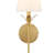 Margo 1-Light Dimmable Wrought Iron Wallchiere with Silk Shade -84159246