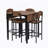 Farmhouse 5-piece Counter Height Drop Leaf Dining Table Set with Dining Chairs-792136013