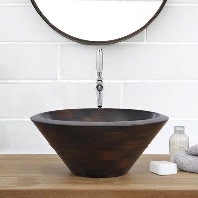 Barclay 13.75'' Wood Circular Bathroom Sink