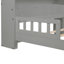 Pine Wood Bed With Bookcase Headboard ,LED Motion Sensor Light, Guardrails-1753931154-1753931152