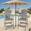 Chaises Adirondack d'extérieur hautes avec plateau de connexion-1063293684