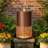 20.87"H Brown Metal Cutout Outdoor Water Fountain With LED Lights, Modern Freestanding Candle Style Water Feature For Patio Backyard Decor