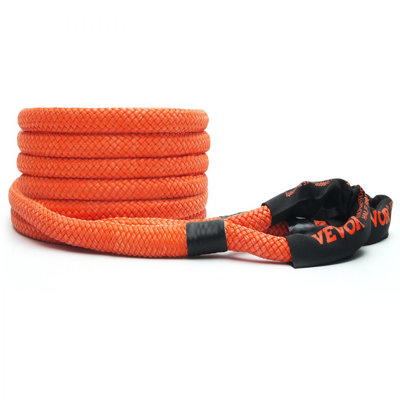 Kinetic Recovery & Tow Rope, 52,300 lbs, Heavy Duty Nylon Double Braided Kinetic Energy Rope, for Truck Off-Road Vehicle ATV UTV, Carry Bag Included, Black