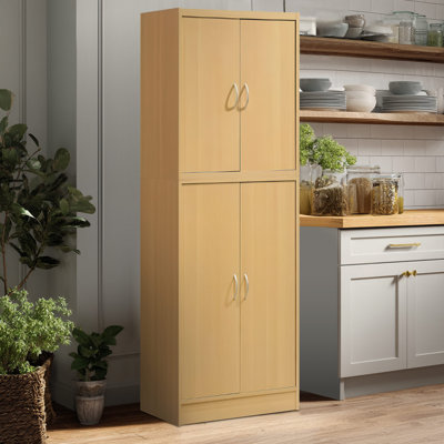 Freestanding 24 in. Wide Kitchen Pantry Cabinet with 5 Shelves, Space-Saving Storage Organizer by L