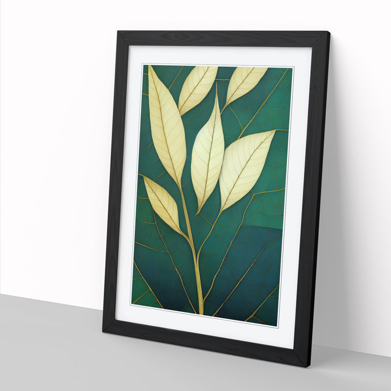 Bentor Ivy Leaf Geometric - Single Picture Frame Print, 34cm H x 25cm W x 2cm D, Oak