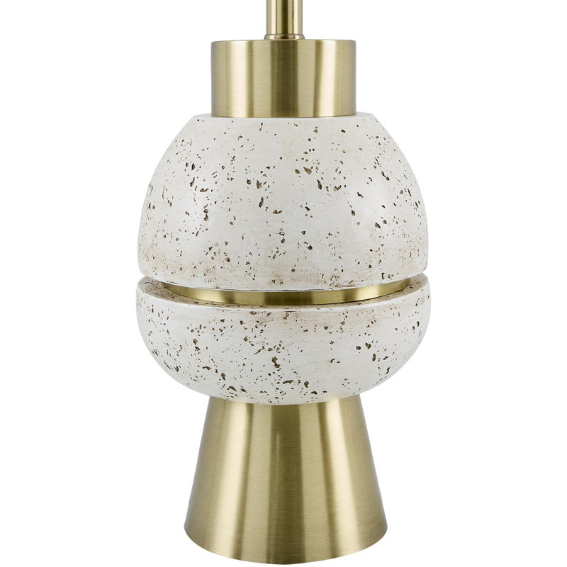 Kelemen Table Lamp, White/Gold