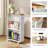 4 Tier Rolling Cart With Wheels, 6.3 Inch Slim Storage Cart, Wooden Snack Cart With Narrow Shelf, White Laundry Room And Bathroom Organizer Shelves-1205577503