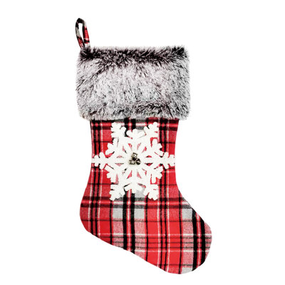 Season's Designs 19in Multicolor Fur Snow Holiday Stocking Christmas Décor