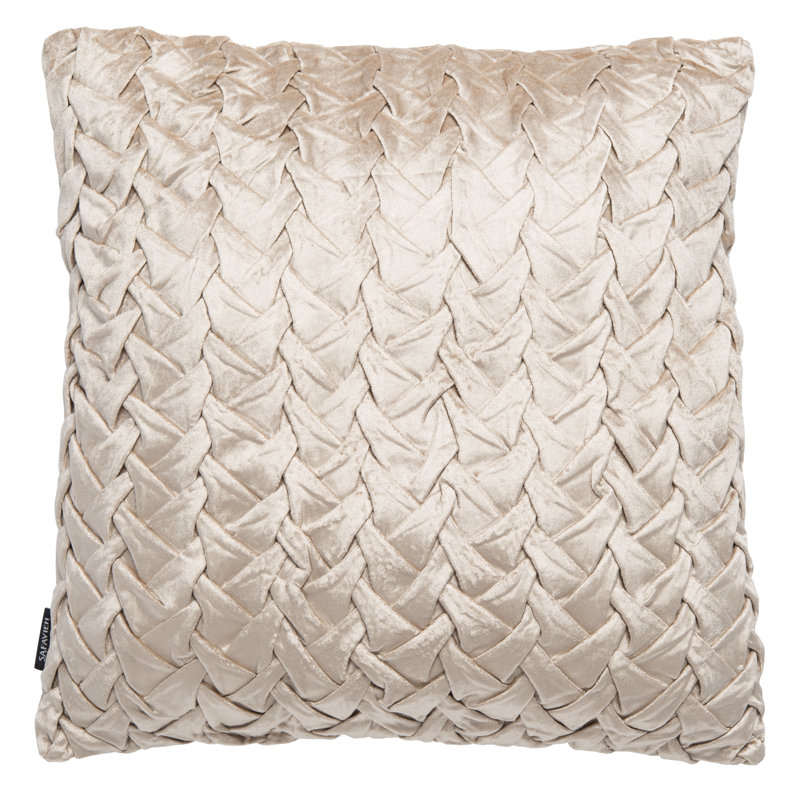 Velvet Reversible Throw Pillow, Beige