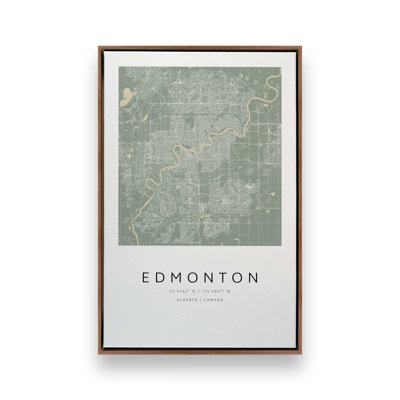 Edmonton Street Map, reproduction d'art sur toile