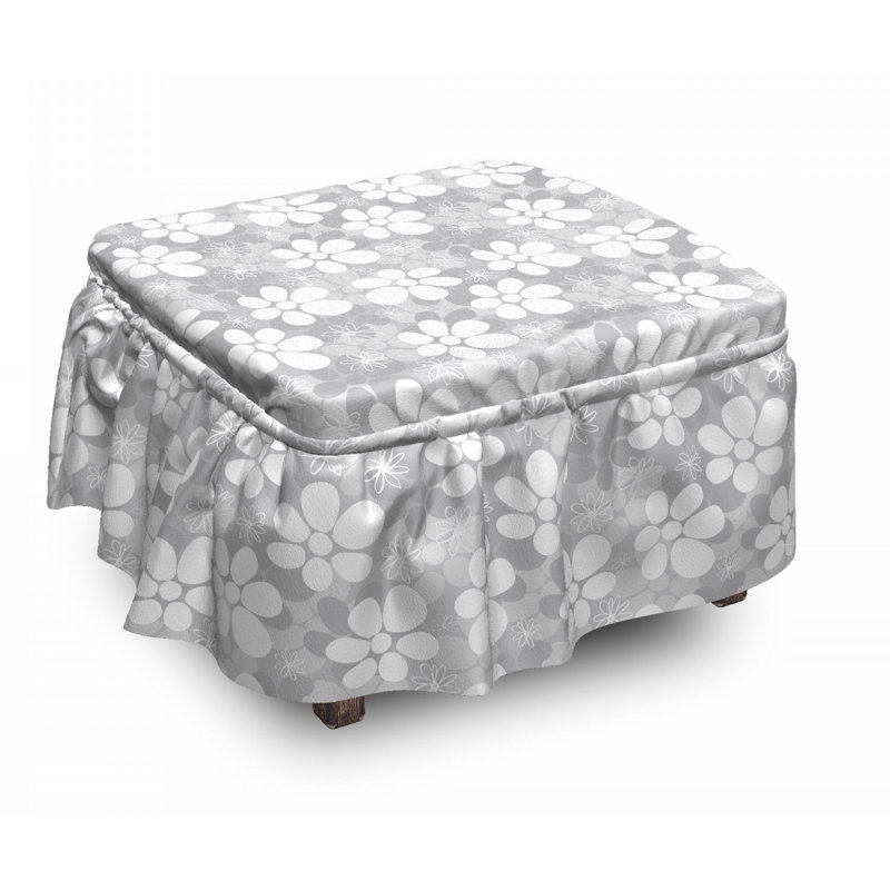 Housse pour repose-pieds floral superposé romantique