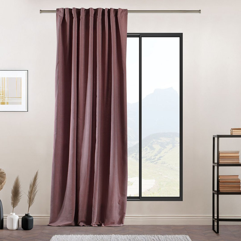 Extra Long & Extra Wide Decorative Curtain Single Panel, 140cm Width x 225cm Drop, Rose Pink