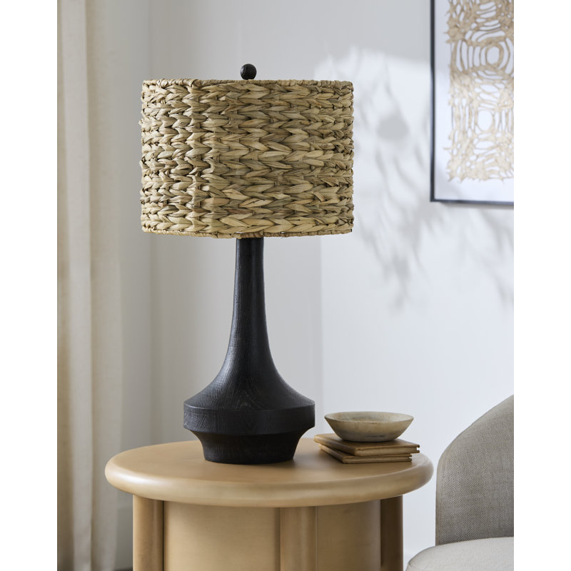  Claudette Resin Table Lamp, Black