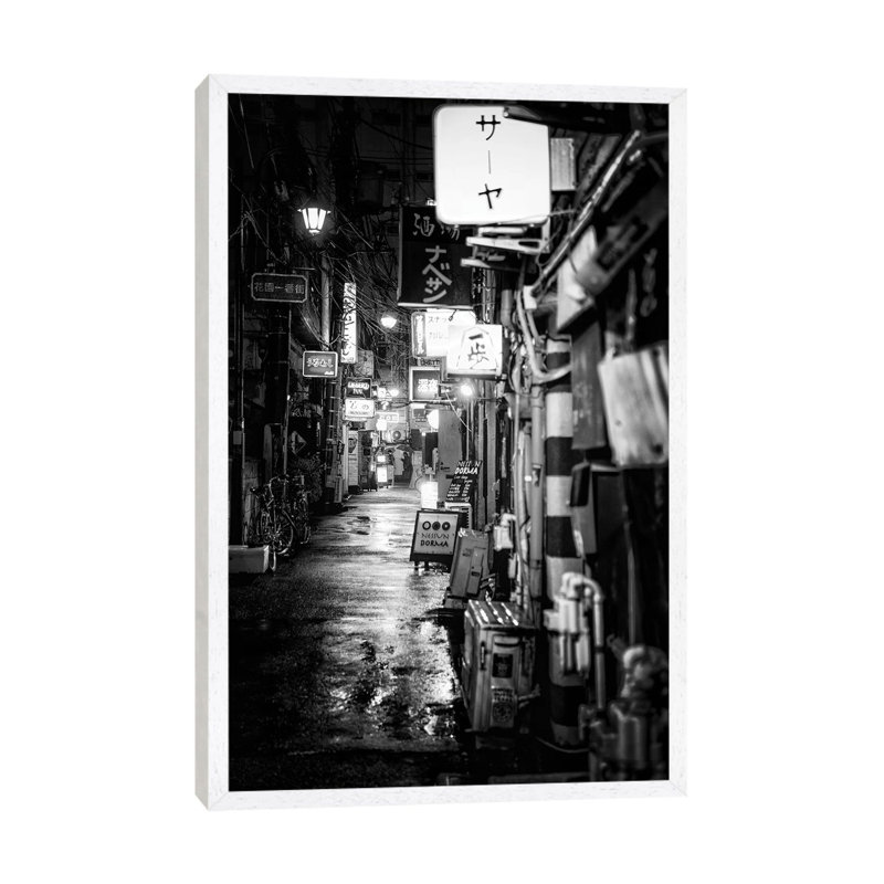 Shinjuku Golden Gai 1 Piece Wall Art on Canvas, 66.04cm H x 45.72cm W x 3.81cm D, White Floater Framed