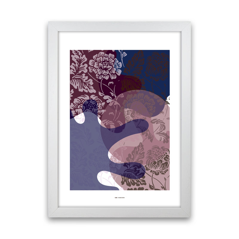 PJ-836-17 Flower 1 Piece Wall Art, 84.01cm H x 59.4cm W x 3cm D, White Framed