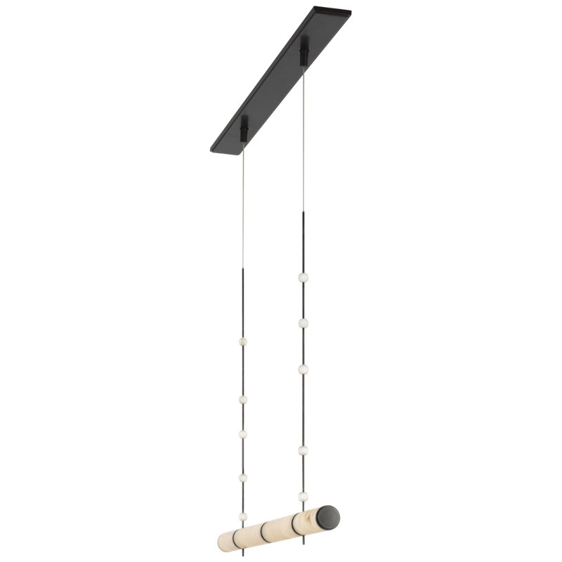 Anne-Marie Barton Marcell 56" Linear Chandelier with Alabaster, Bronze