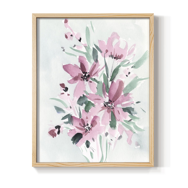Posy Blooms I, reproduction encadrée - bois massif, Naturel
