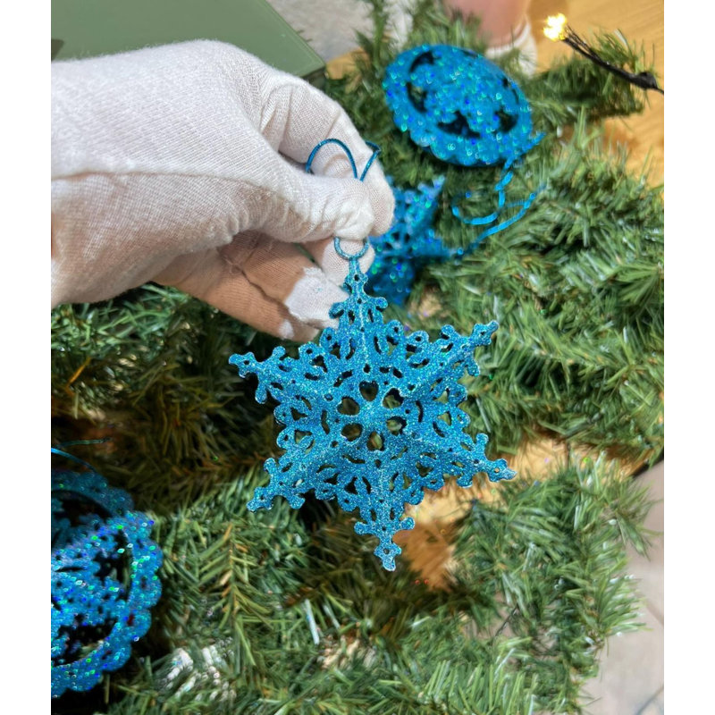 Ornement étoile scintillante bleue fait à la main, Bleu