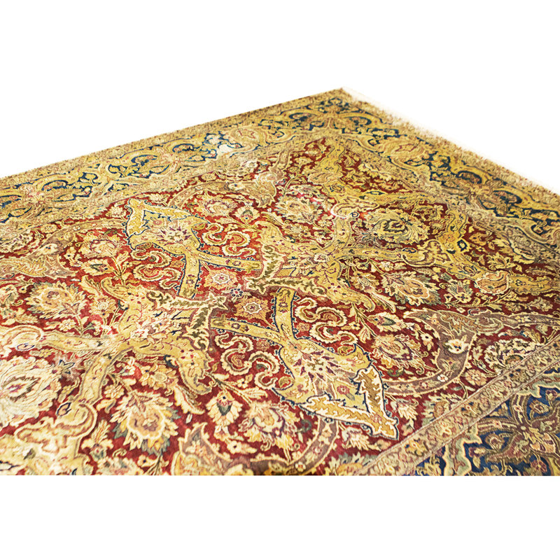 High-Quality Hand-Knotted Red And Blue Area Rug, Rectangle 8'3" x 9'11"