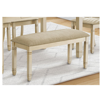 Banc rectangulaire rembourré en bois massif et en panneau de fibres à densité moyenne de 41 po de 41 po pour la salle à manger, le vestibule ou la chambre à coucher