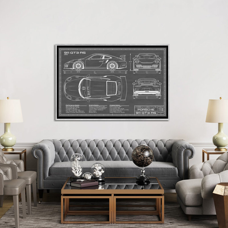 A-10 Thunderbolt II-imprimé de dessin, H 40 po x l 60 po x 1,5 po, Toile avec cadre argent, Pas de tapis