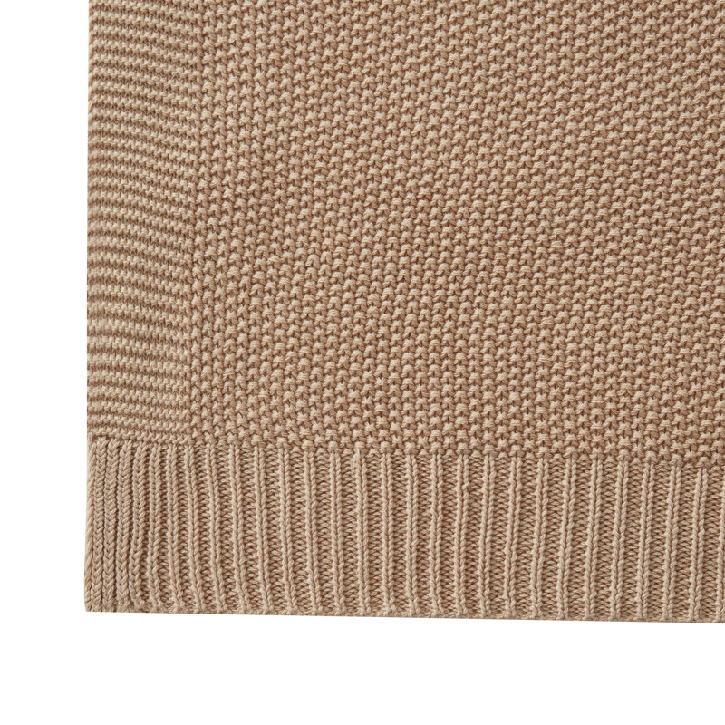 Latitude Run® Home Charlie Chunky Sweater Knit Solid Cotton Throw, Taupe