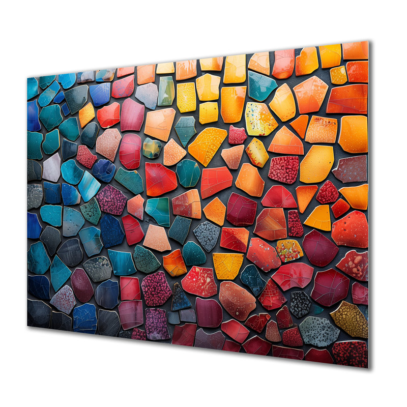 Carreaux de mosaïque colorés, beauté III - décoration murale mosaïque bohème, Métal métal, H 12 po x l 20 po