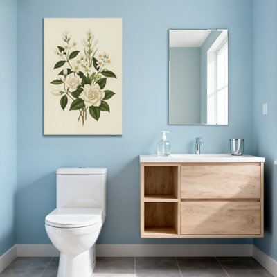 Plantes et fleurs roses blanches et motif de feuilles vertes