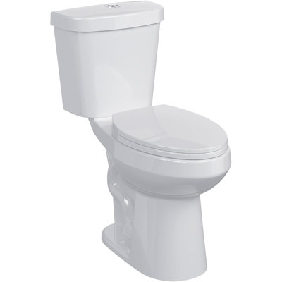 Two Piece Toilet - Elongated Bowl, 19" ADA Compliant Comfort Height, Dual Flush, Water Efficient, Slow Close Seat