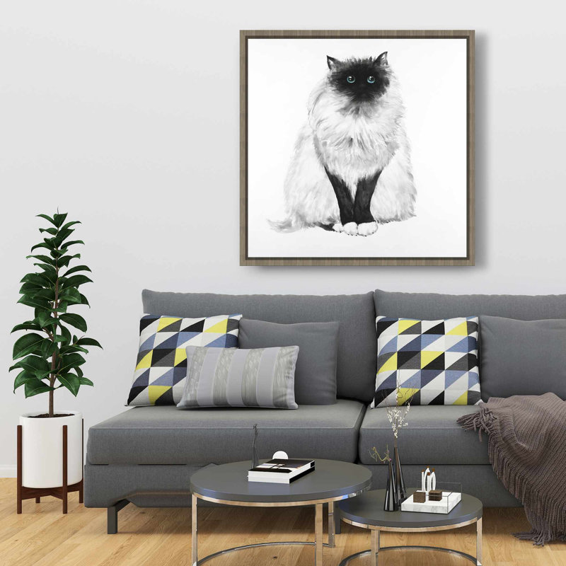 Toile de chat siamois aux yeux bleus