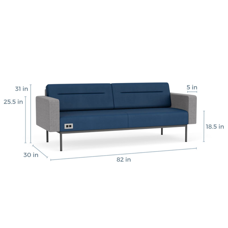 Canapé de réception Darsey, Patriot Plus Blue Ridge; gris chambray, Avec alimentation, Gris anthracite