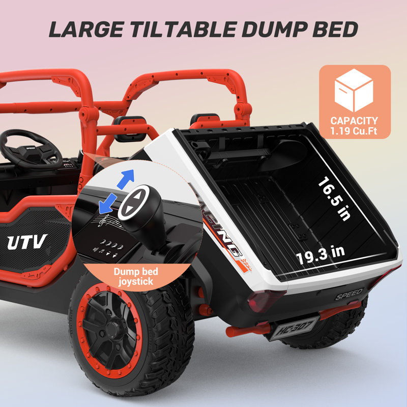 Anpabo 2 Seater All-terrain Vehicles Battery Powered Ride On With Remote Control, Orange