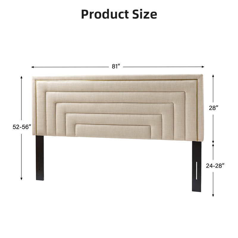 Tête de lit tapissier Neymar, Beige, Très grand