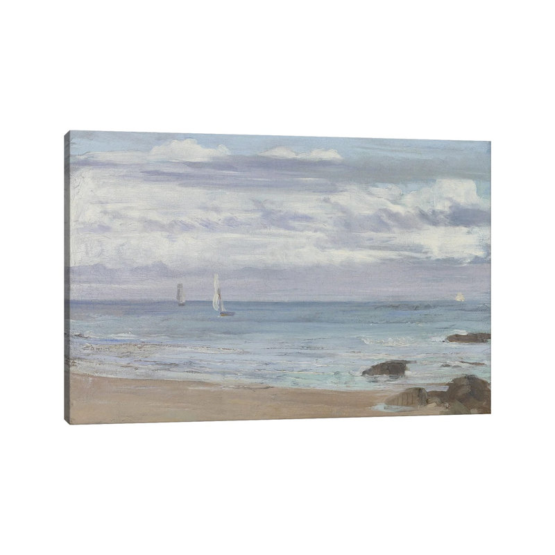«Blue and Silver Trouville», reproduction d'art sur toile tendue, 18 po x 26 po, Toile tendue avec châssis, Sans cadre