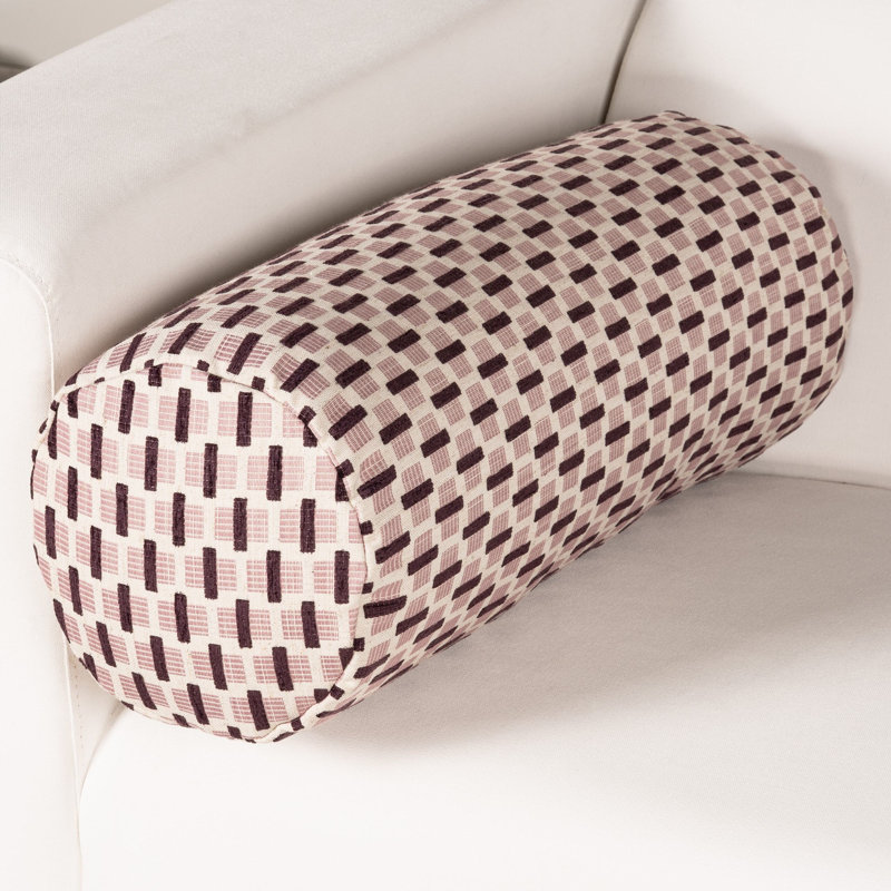 Oreiller en plumes Skywalk, Polyester, Mauve / géométrique 2, Traversin H 8 po x l 21 po