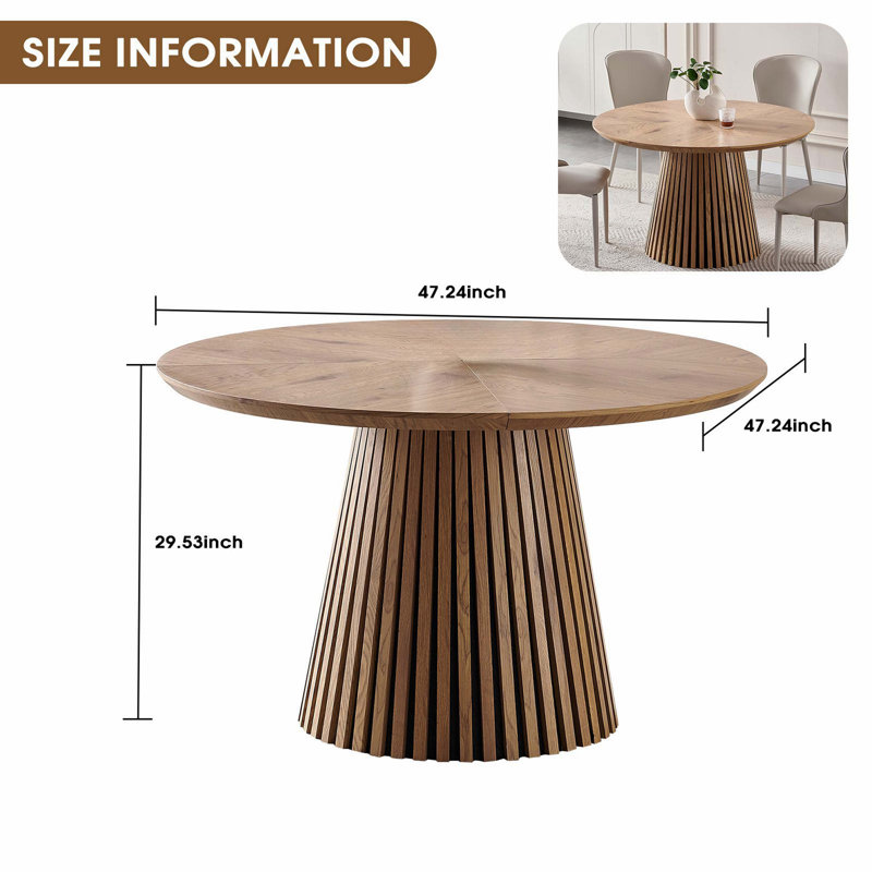 Table de salle à manger ronde en bois Modern Fashion, table de réunion familiale multifonctionnelle peu encombrante