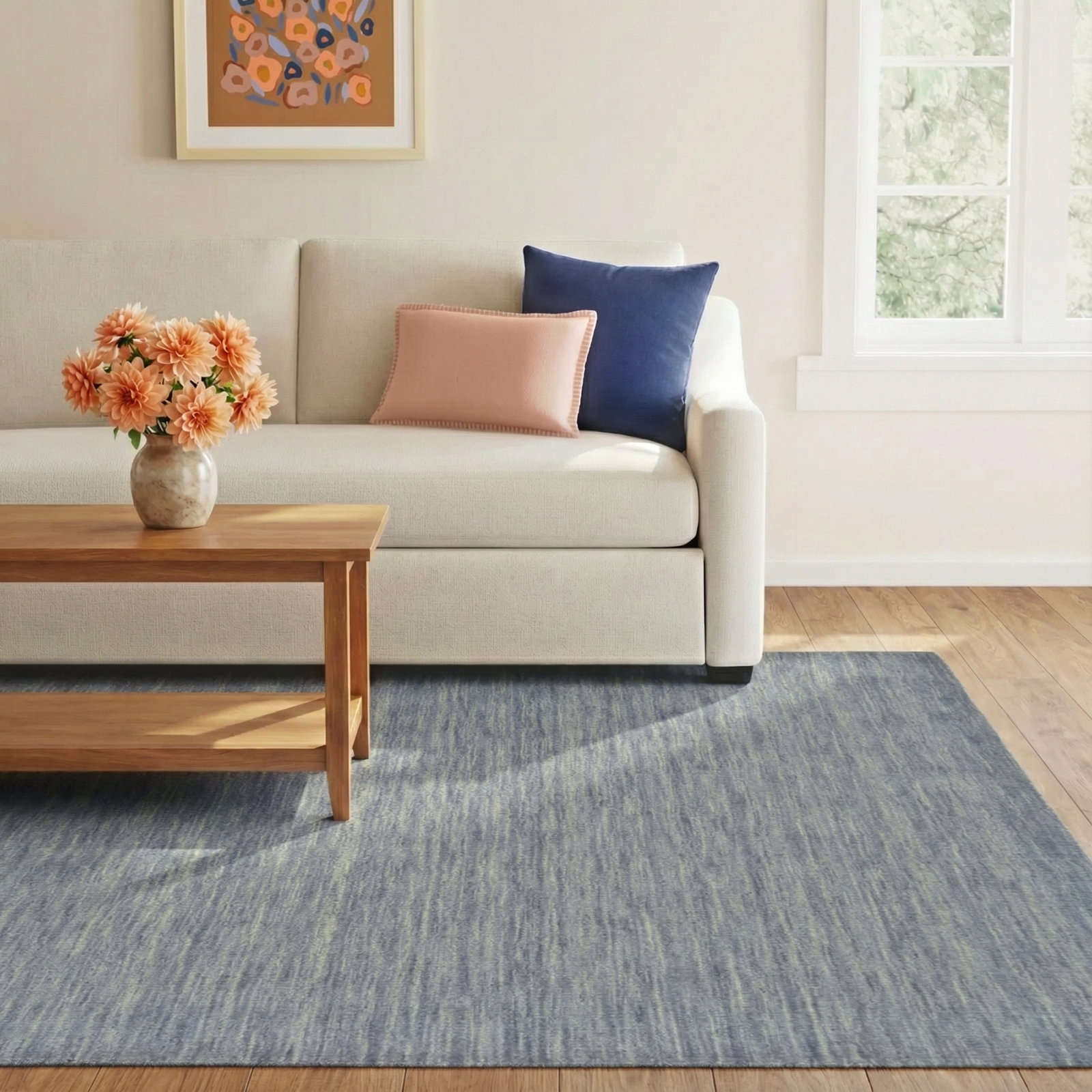 Kaden Smoke Hand-Woven Wool Shag Rug, Rectangle 8' x 11'