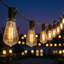 60ft Solar Powered Outdoor String Lights With Remote And 15+1 Shatterproof Led Bulbs, Waterproof, Warm White, Usb Rechargeable-125130465