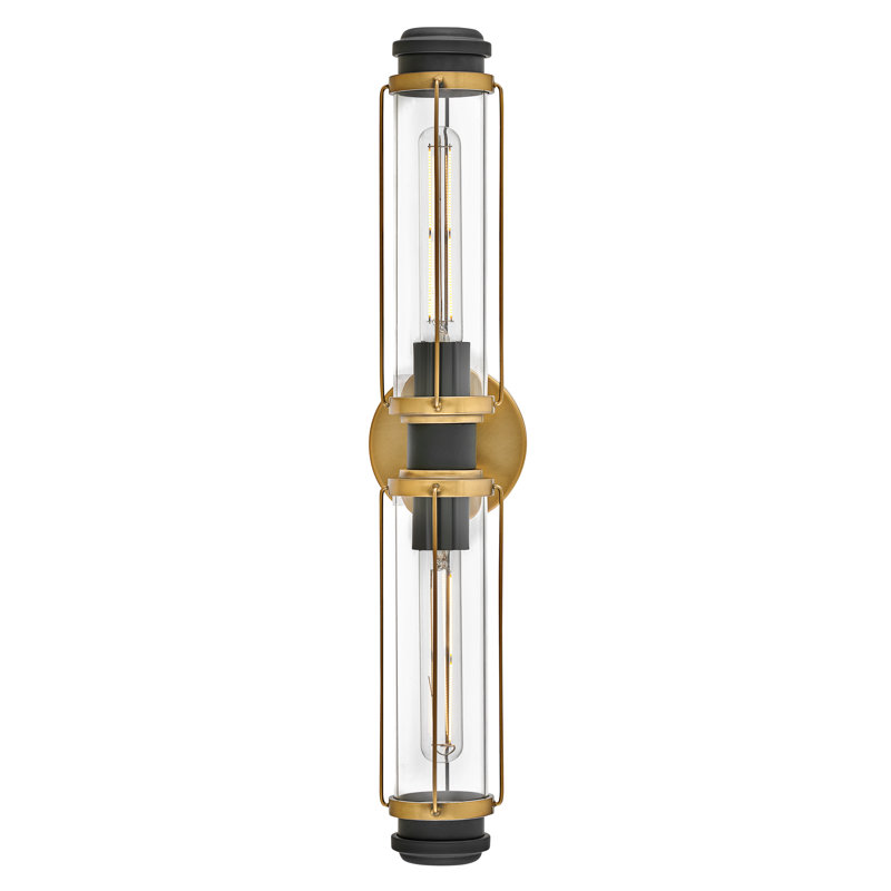Masthead Heritage Brass 2-Light Outdoor Vanity with Clear Glass
