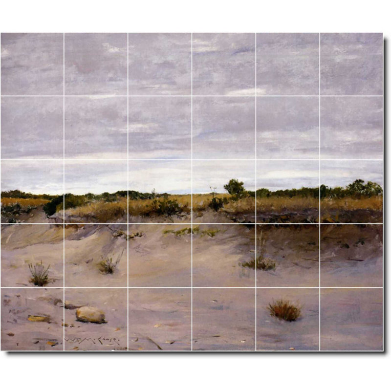 Carreau de céramique décorative 25,5 po x 21,25 po 4,25 po x 4,25 po, Bord de l'eau 01709