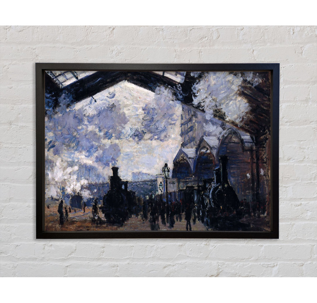 Der Gare St Lazare von Claude Monet - Einzelbildrahmen Kunstdrucke auf Leinwand