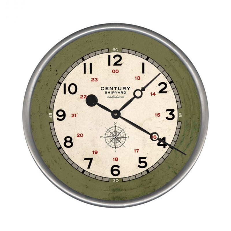 Horloge murale 15 "Century Shipyard Compass