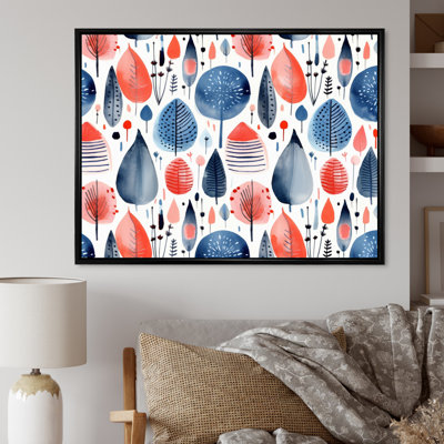 «Blue Coral Scandinave Floral Elegance I», reproduction sur toile