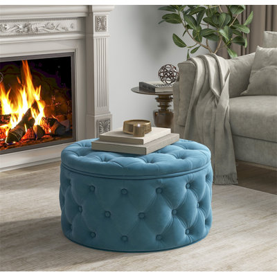 Chotu Upholstered Velvet Storage Ottoman