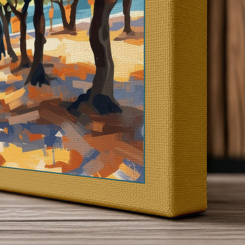 Lemon Grove at Noon Coastal - Wrapped Canvas, 18x12 - 45.7 x 30.5 cm, Ochre Border